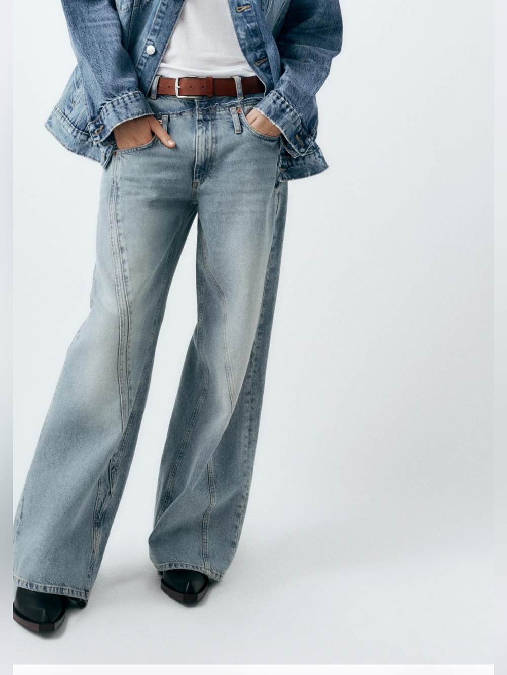 Zara Wide-Leg Jeans in Light Blue Wash